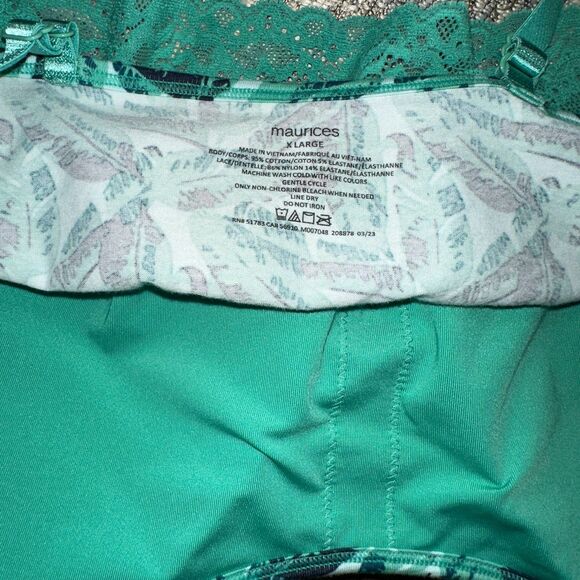 Maurices Bralette XL NWT Green Banana Leaf Lace Trim Simply Comfy - Picture 5 of 6